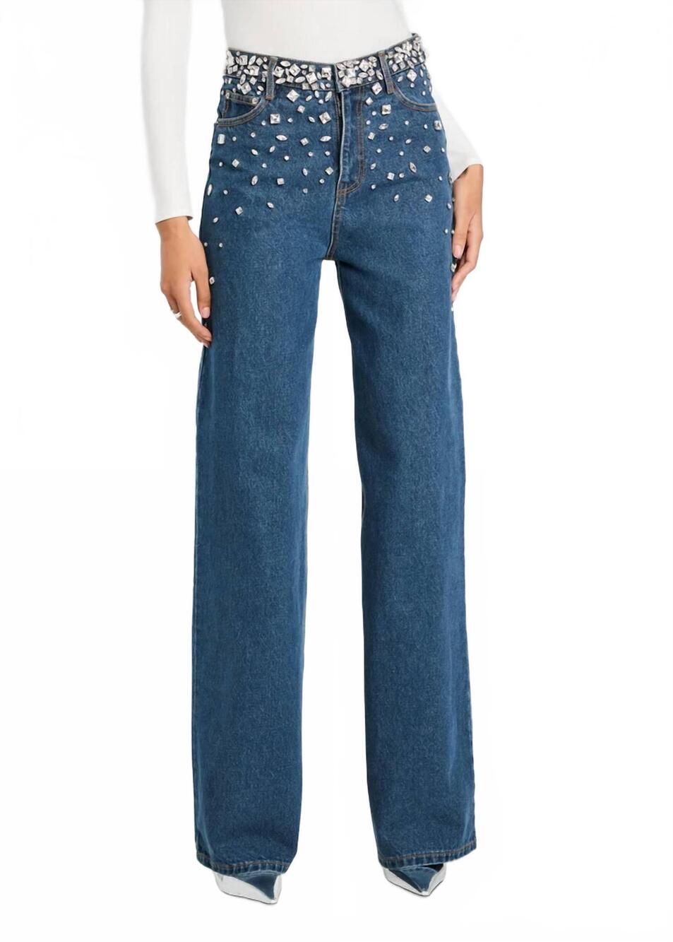 NEW RETROFETE jenna crystal wide leg jean in montana